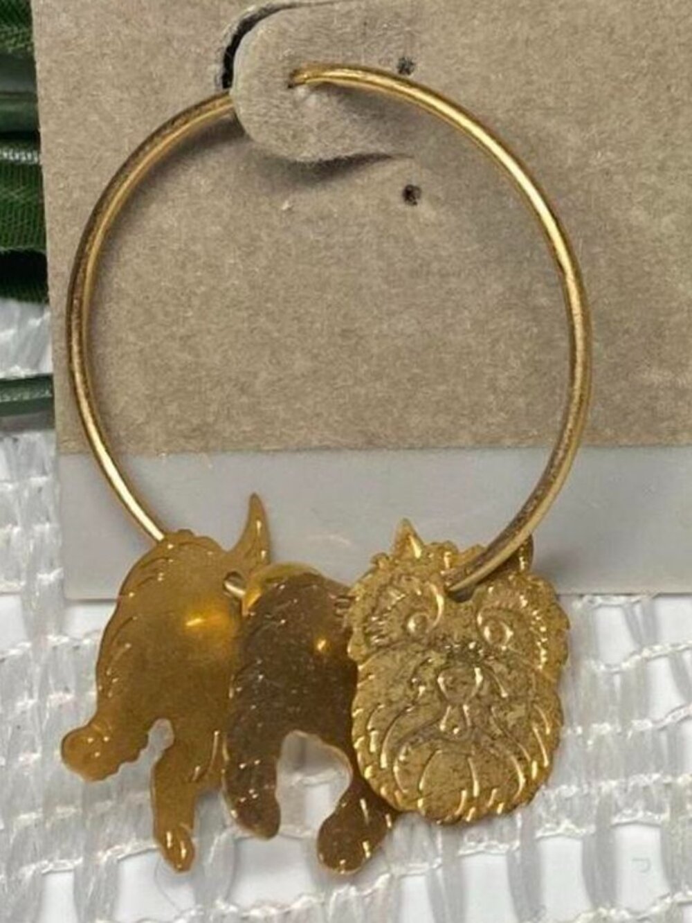 Vintage gold dog hoop earrings ๐ถ